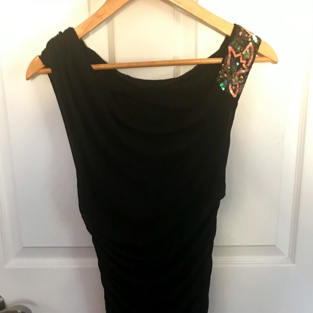 Allsaints ruched sequin bodycon cocktail dress